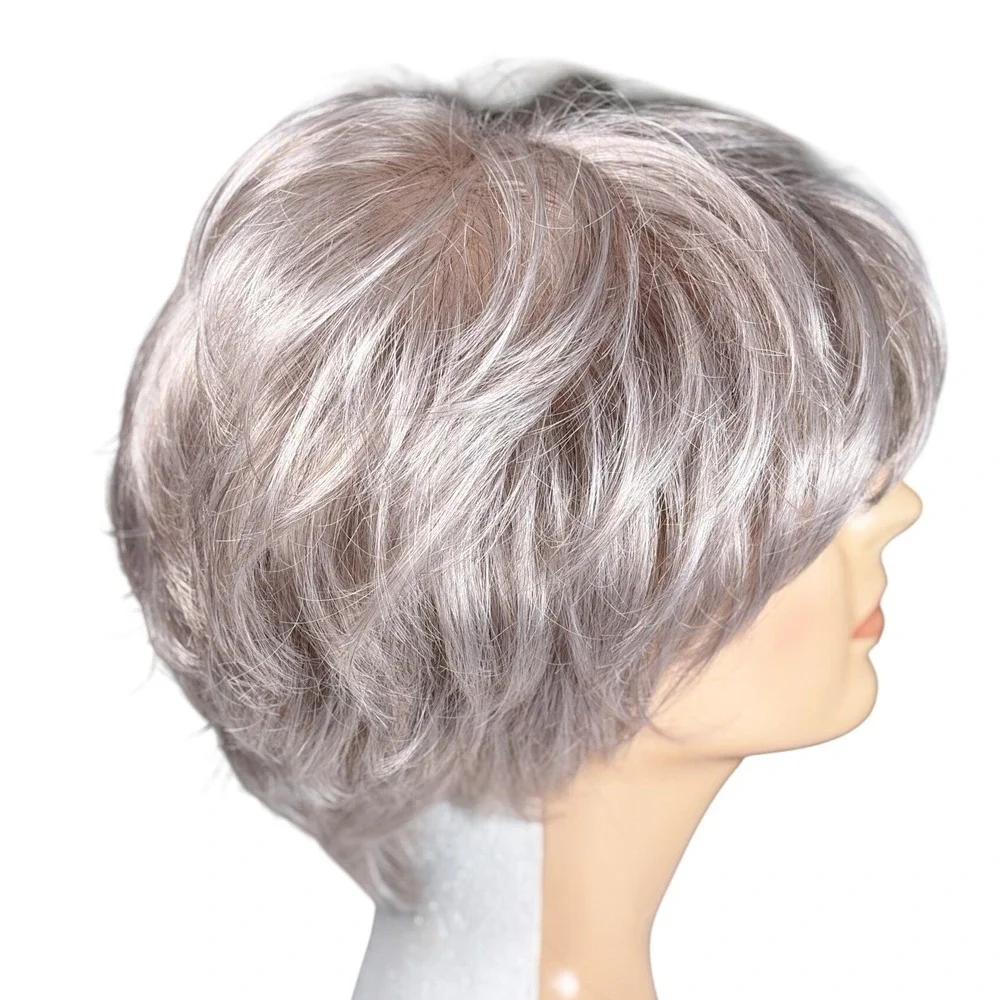 Henry Margu Iris Synthetic Wig Short Straight Grey‎ with Brown Highlights 56 NWT